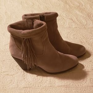 Suede Sam Edelman Booties w/fringes on side.